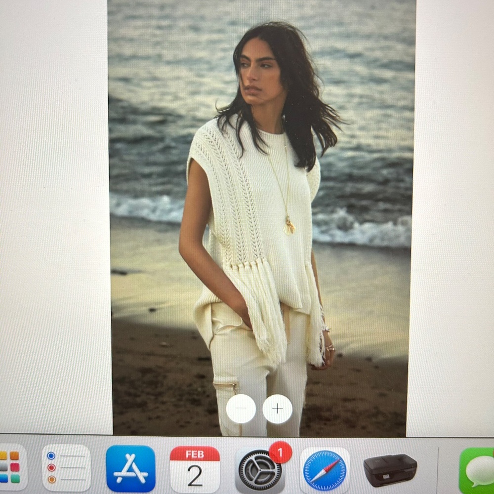 Anthropologie Fringed Sweater Vest